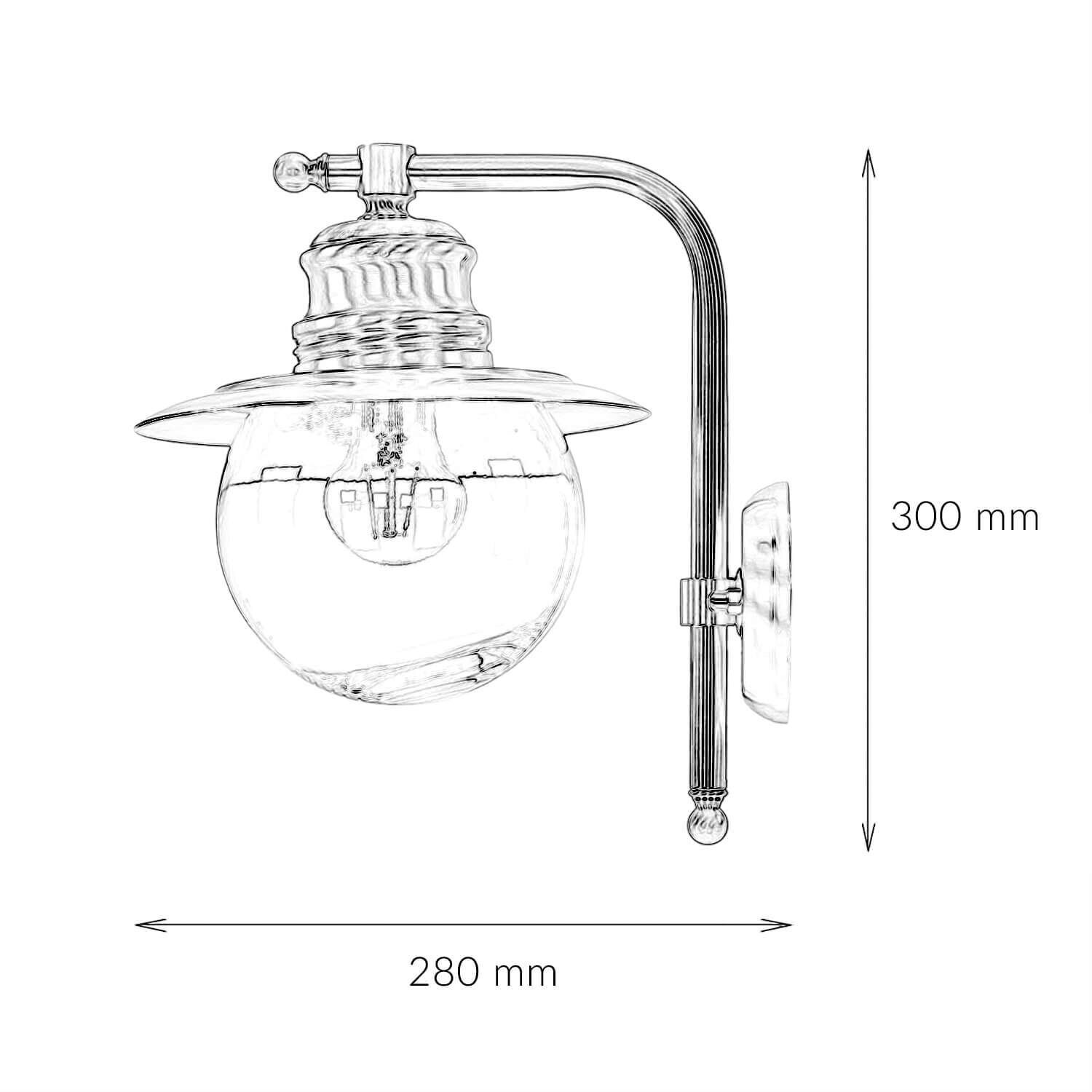 Wandlampe Außen Messing Glas Maritim Hof PELLA