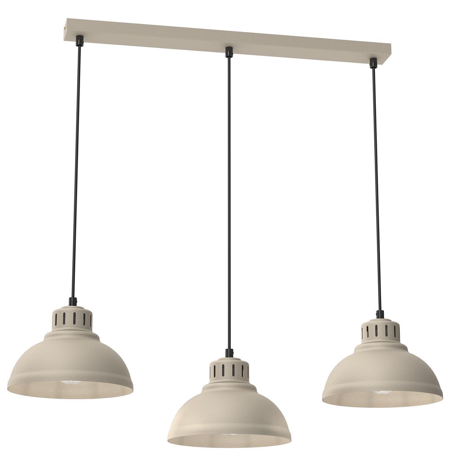 Loft Hängelampe Beige Metall 3-flammig E27 akzentuiert