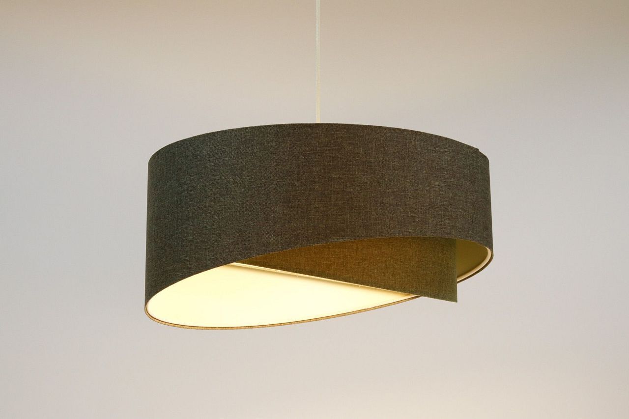 Pendelleuchte Stoff E27 Ø 45 cm rund Grau Modern INGRAM