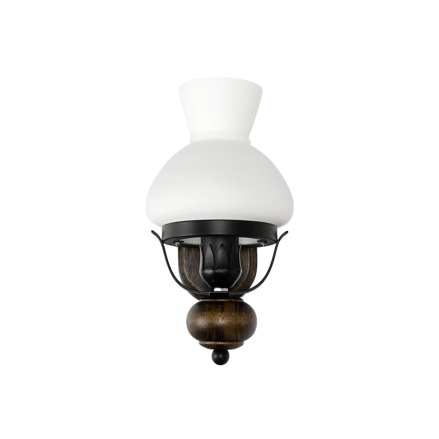 Urige Wandlampe Holz Glas E27 Landhaus Stil Lampe, Leuchte