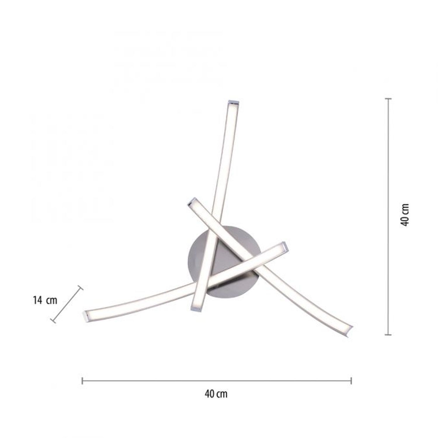 LED Deckenleuchte Metall in Stahl 3000 K 480 lm L:40 cm