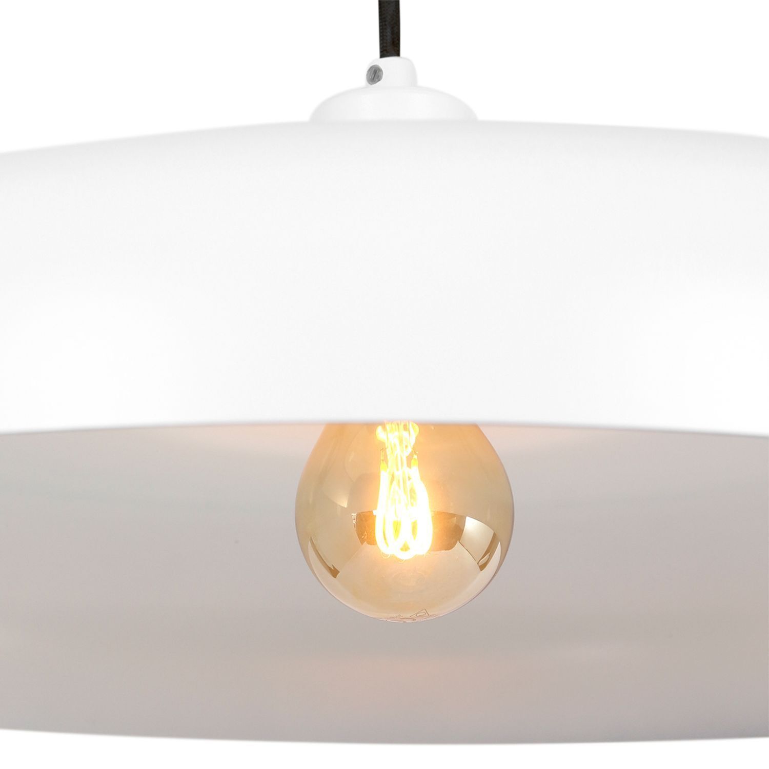 Weiße Hängelampe Metall Ø50 cm rund E27 Modernes Design