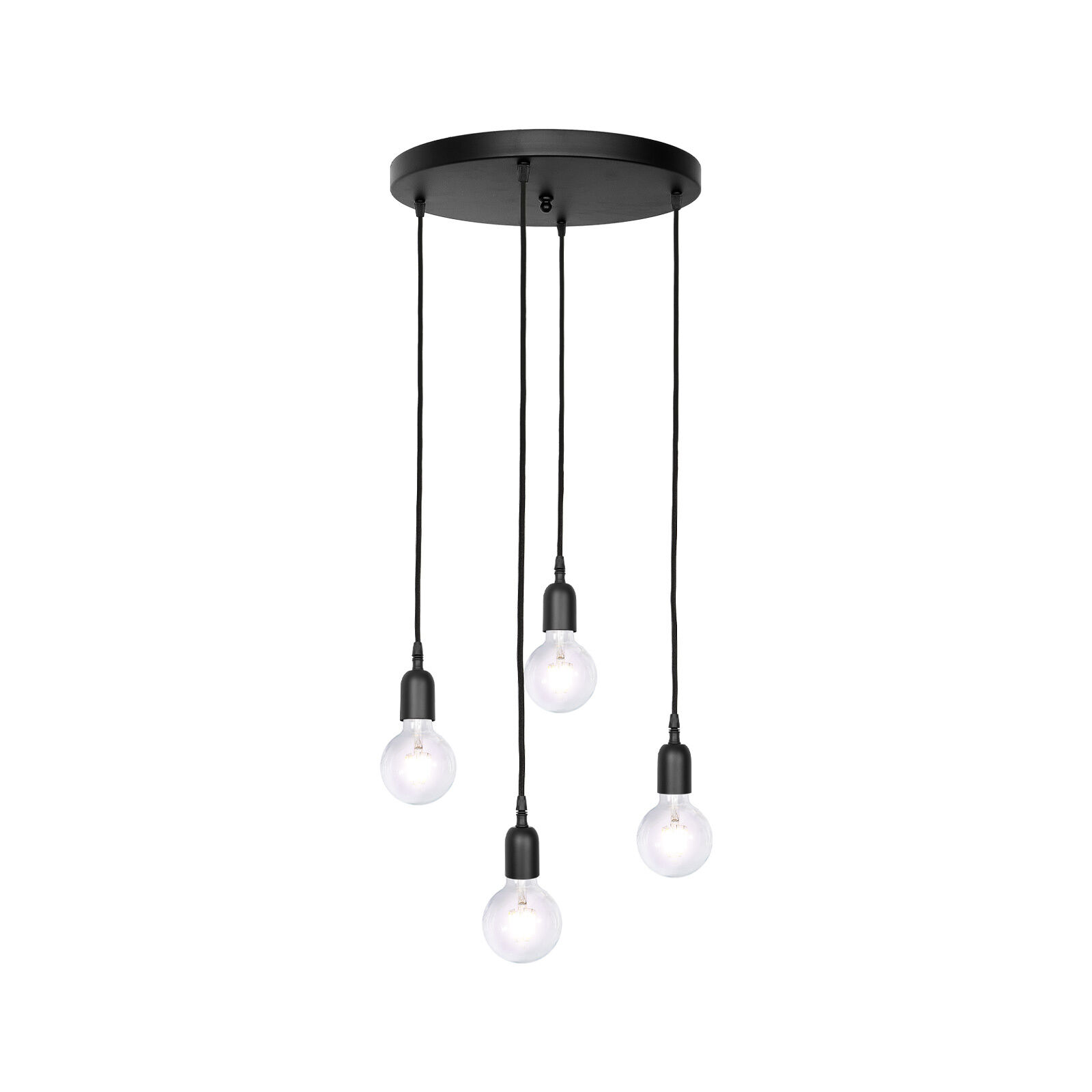 Pendelleuchte Schwarz Ø 40 cm Messing Eisen verstellbar E27