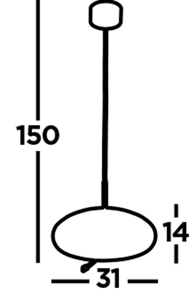 LED Hängeleuchte Glas Metall Ø 31 cm in Messing Bernstein