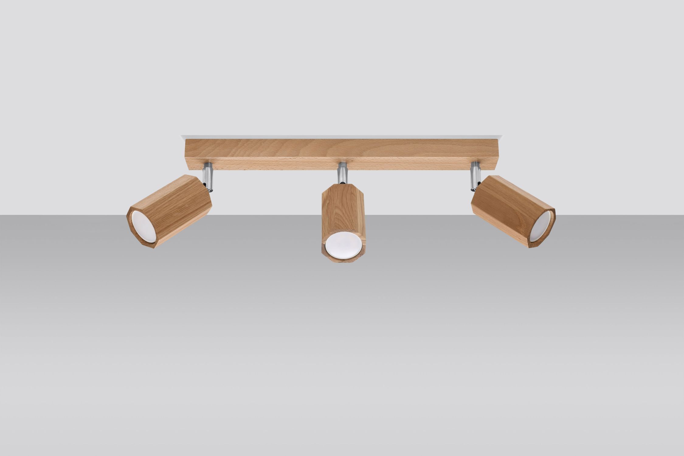 Deckenstrahler 3-flammig GU10 schwenkbar B: 45 cm Holz