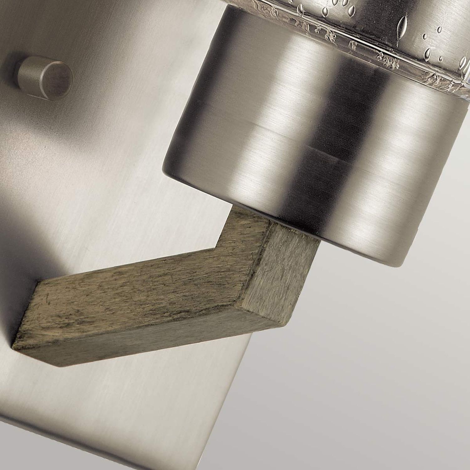Wandleuchte Glas Metall 25,5 cm hoch in Grau Antik Silber