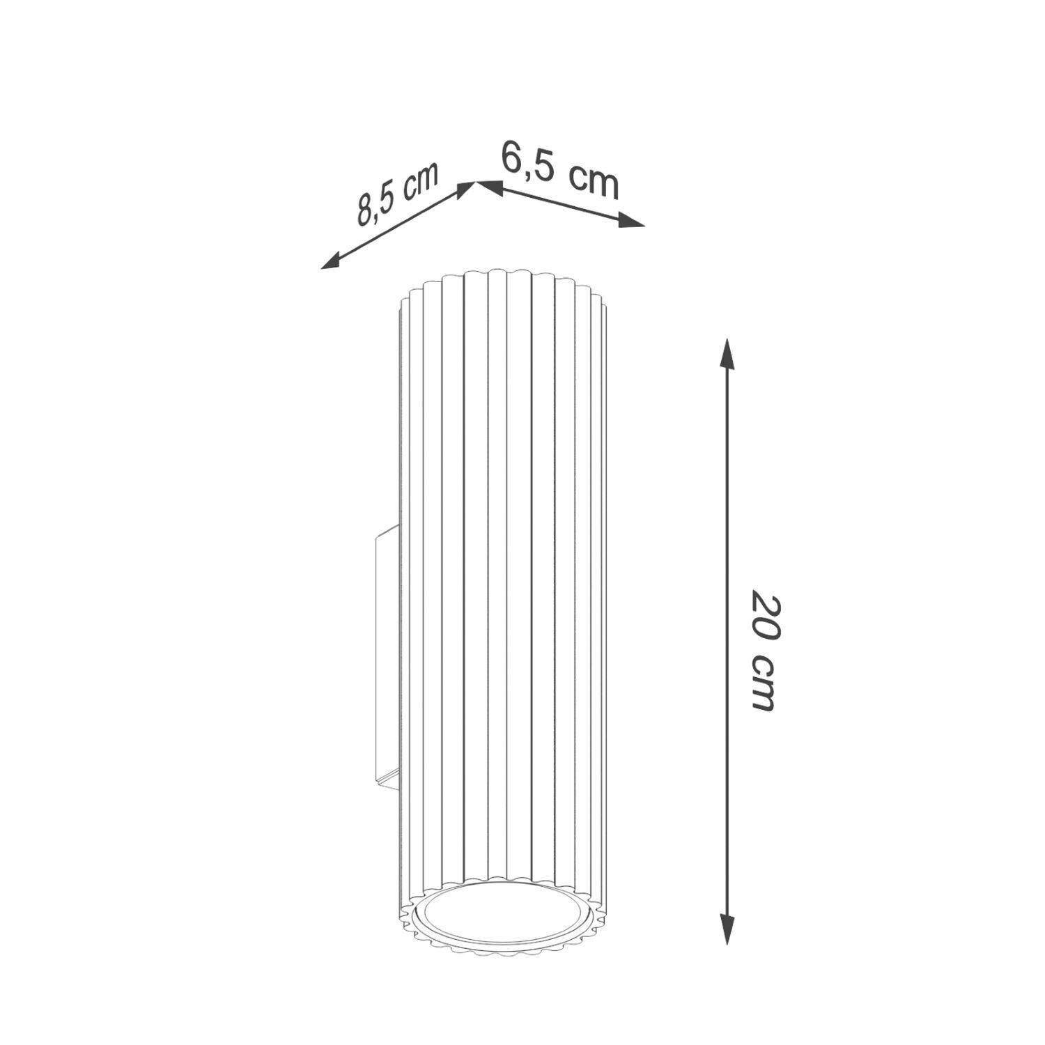 Innenwandlampe klein H: 20 cm Grün GU10 2-flammig Up Down Zylinder