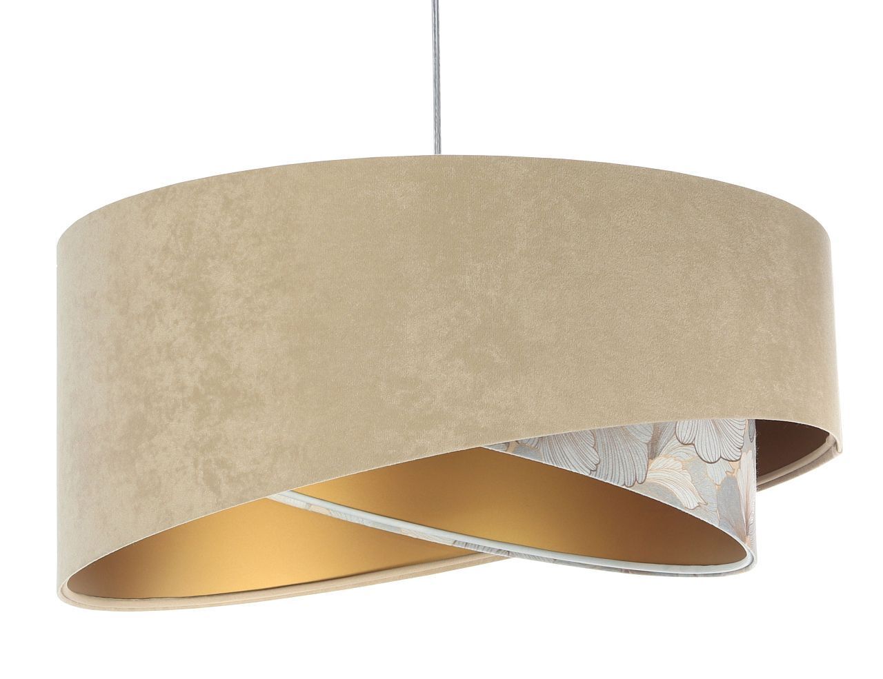 Hängeleuchte rund D: 50 cm E27 Stoff Velours Optik