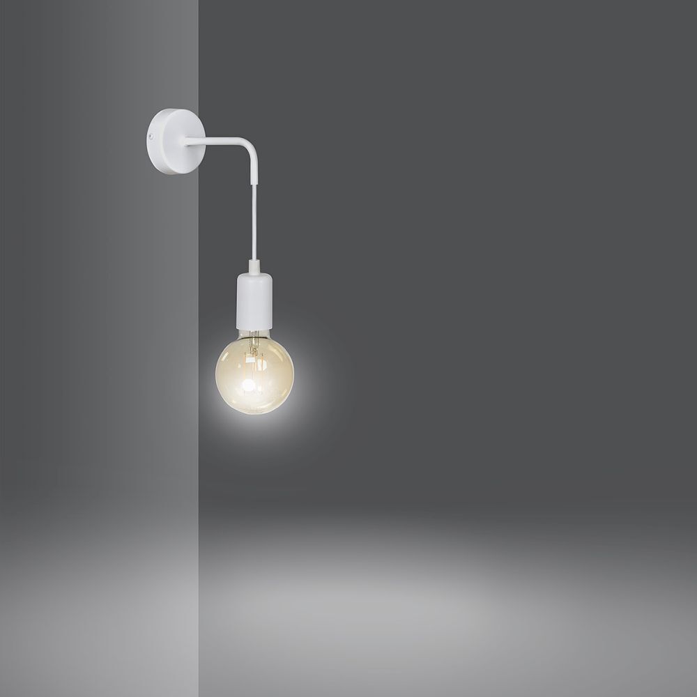 Wandlampe Weiß verstellbar Retro für E27 Wandleuchte