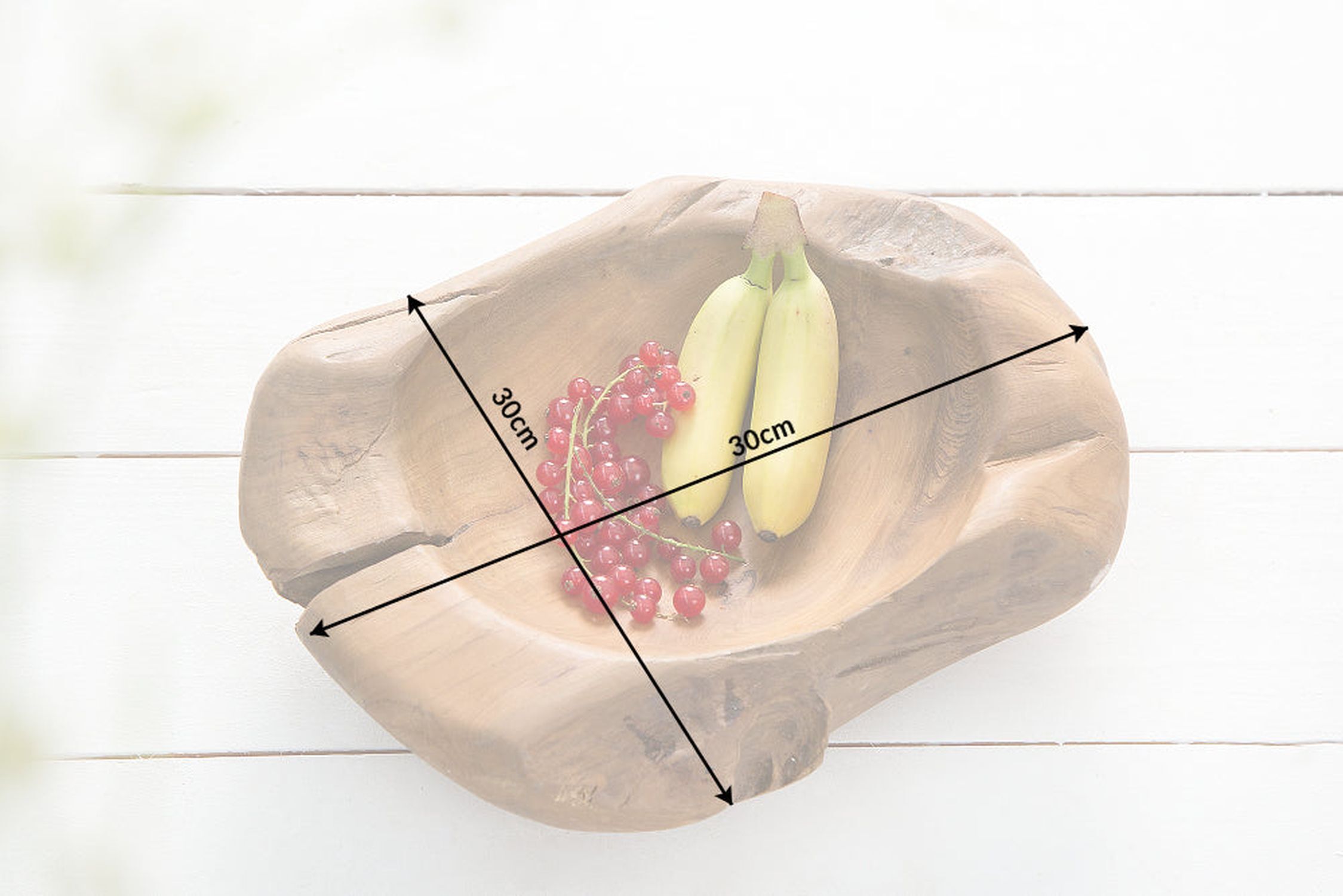 Dekoschale Teak Holz Unikat Handarbeit B: 30 cm Banane, Essen, Obst, Pflanze, Produzieren