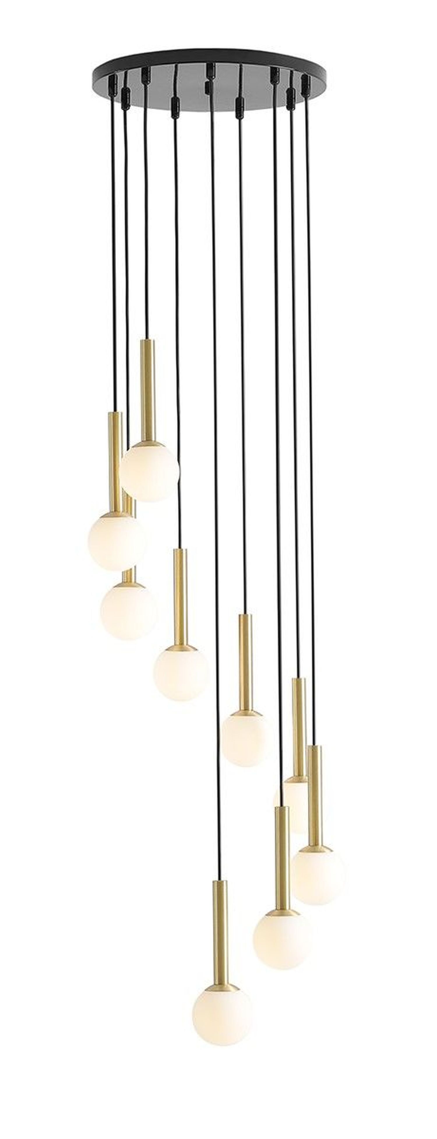 Moderne Pendelleuchte 9-flammig in Schwarz Messing G9