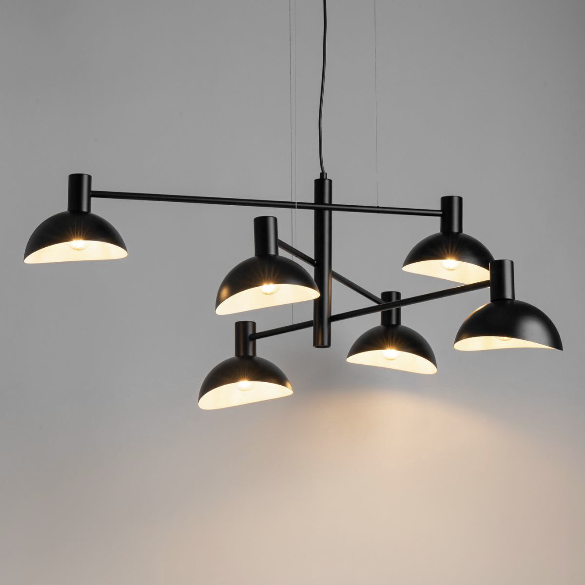 Moderne Hängelampe Metall Schwarz Weiß E14 Mehrflammig Leuchte, Lampe, Deckenleuchte, Kronleuchter