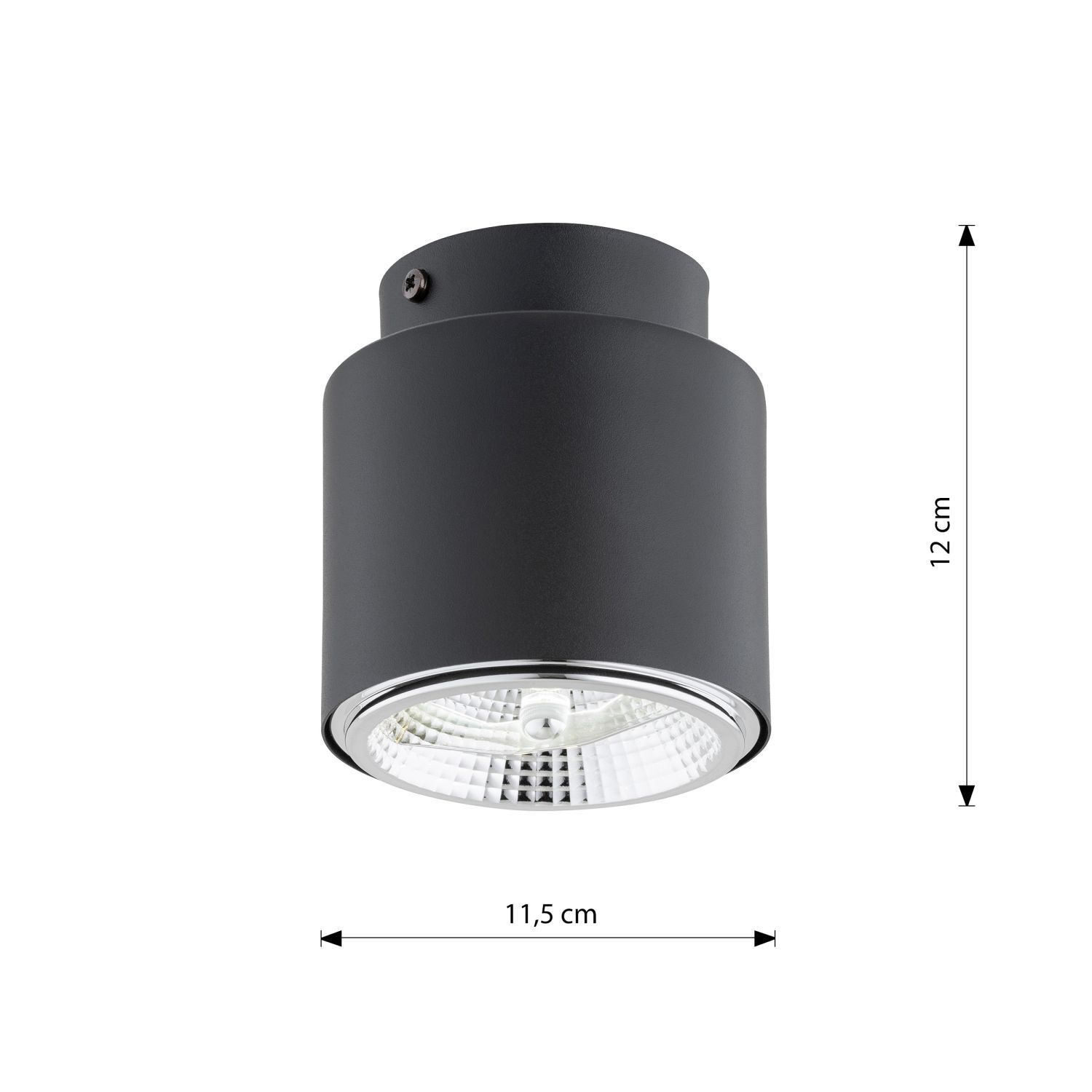 Aufputz Deckenlampe Metall Ø 11,5 cm klein GU10 AR111 Schwarz