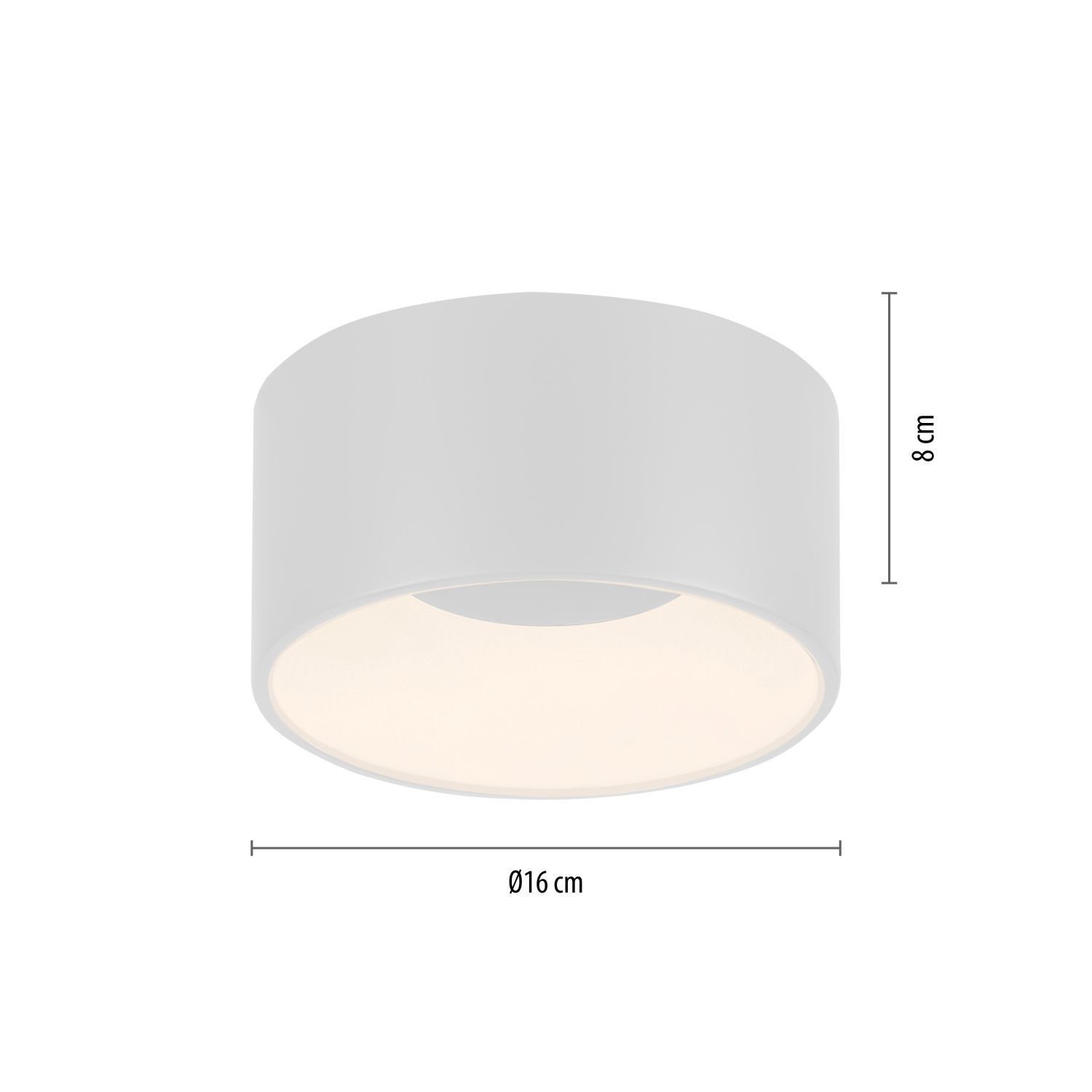 Runde LED Deckenlampe Weiß Ø16 cm 13 W 1500 lm dimmbar