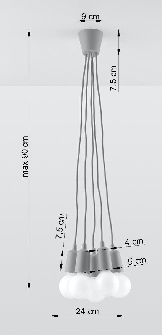 Retro Hängelampe Grün verstellbar bis 90cm für E27