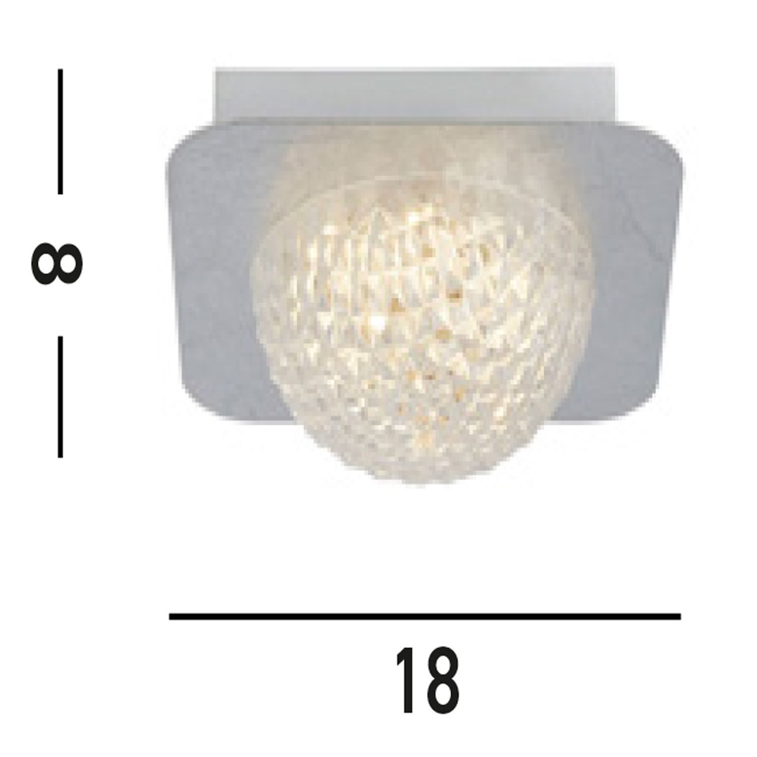 LED Einbauspot in Silber Metall B:18 cm 600 lm Decke