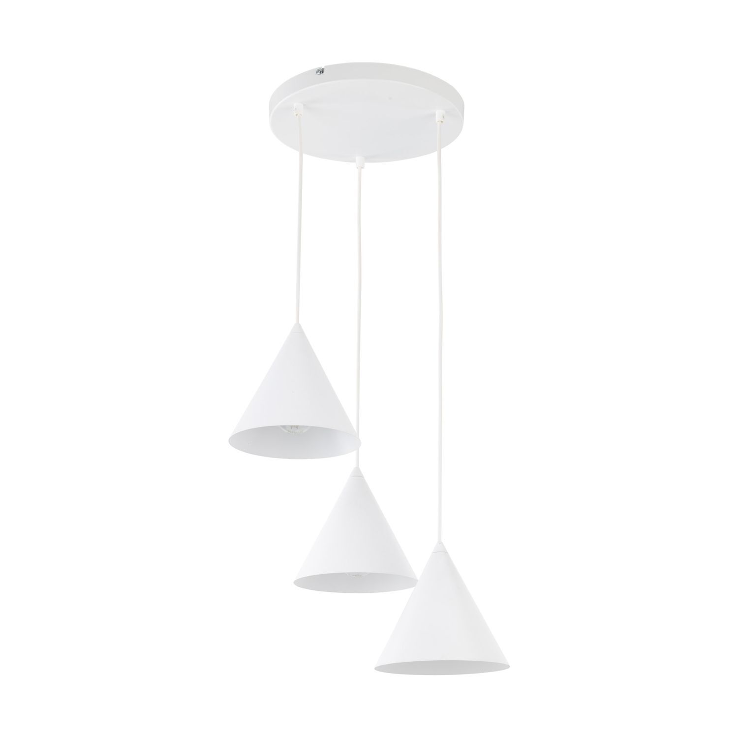 Hängelampe Weiß Metall Ø 42 cm 3-flammig Retro Design