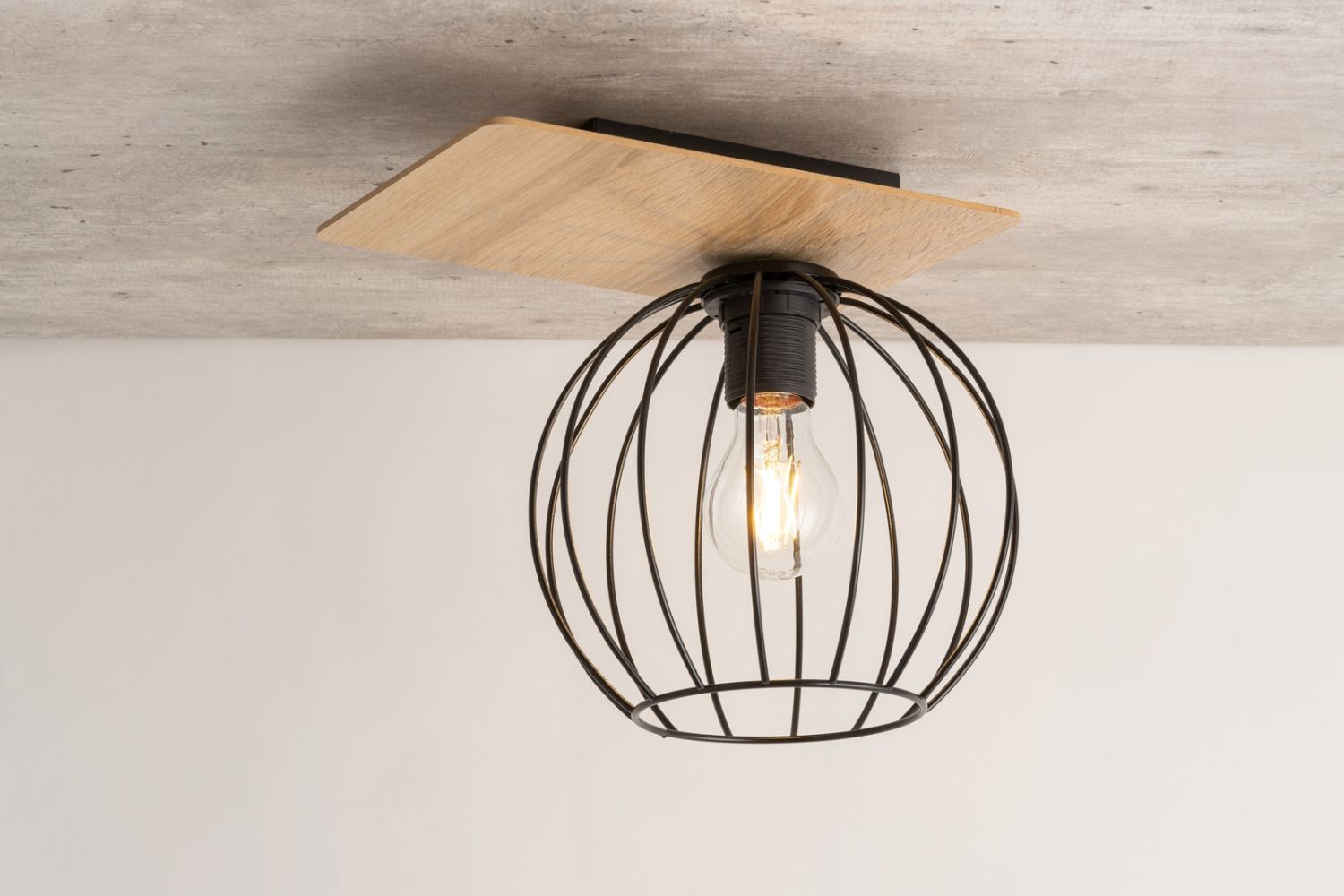 Deckenlampe E27 Schwarz Natur Metall Holz innen Deckenlampe E27 Schwarz Natur Metall Holz innen