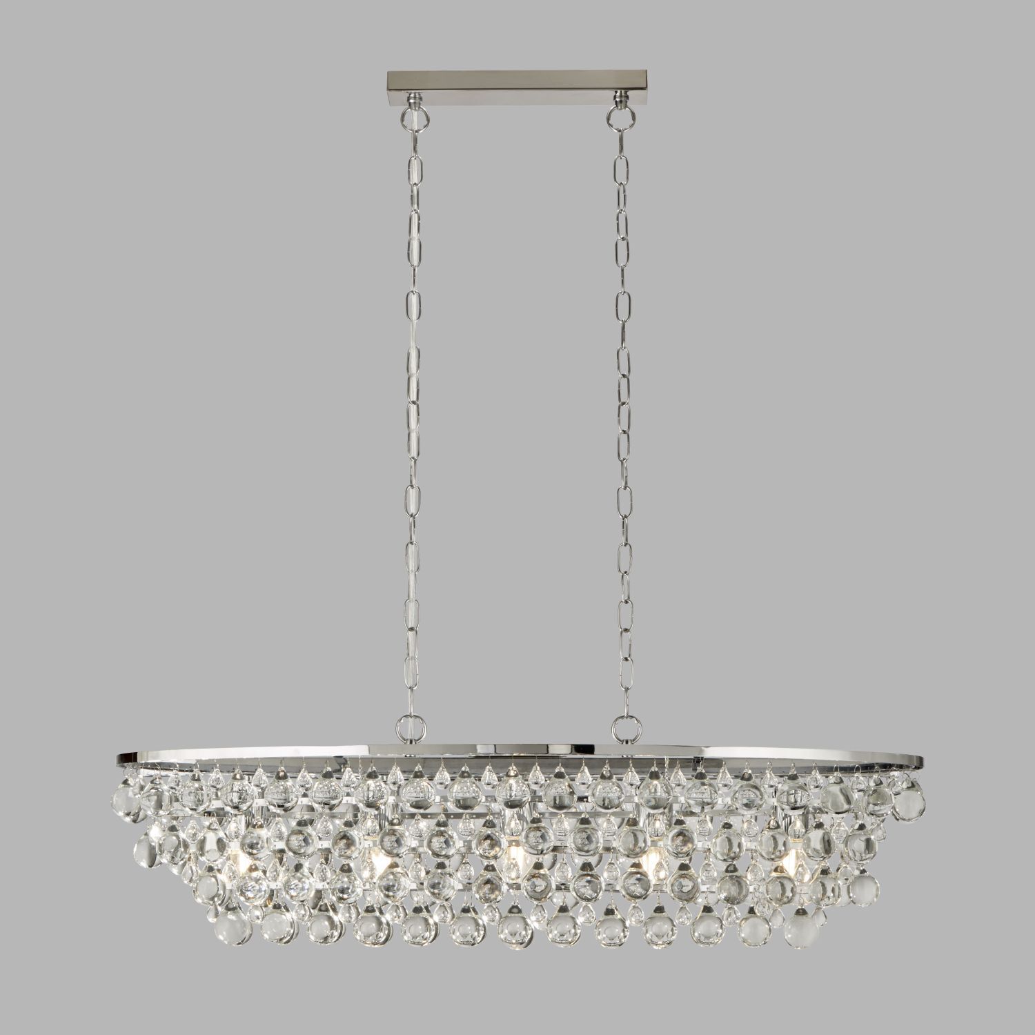 Hängeleuchte Kristall Metall B: 92 cm 5x E27 Chrom