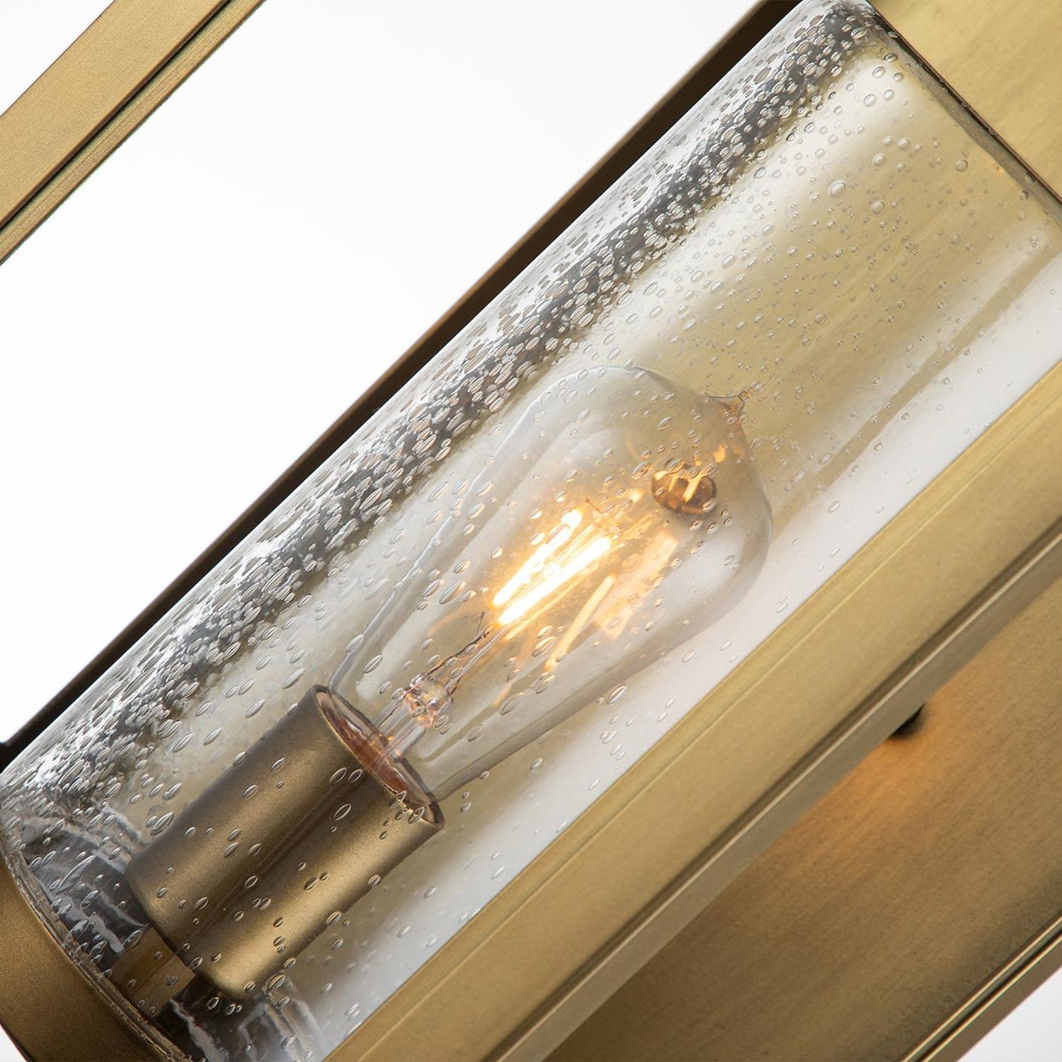 Außenwandlampe E27 IP44 51,8 cm hoch in Messing antik