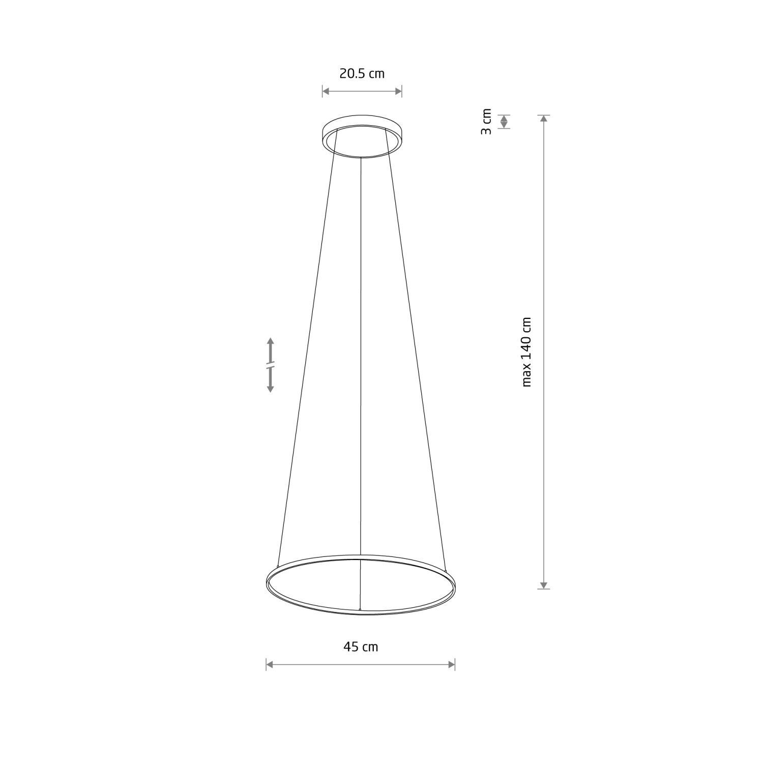 Ring Kronleuchter LED Schwarz 3000 K 560 lm Ø 45 cm Metall