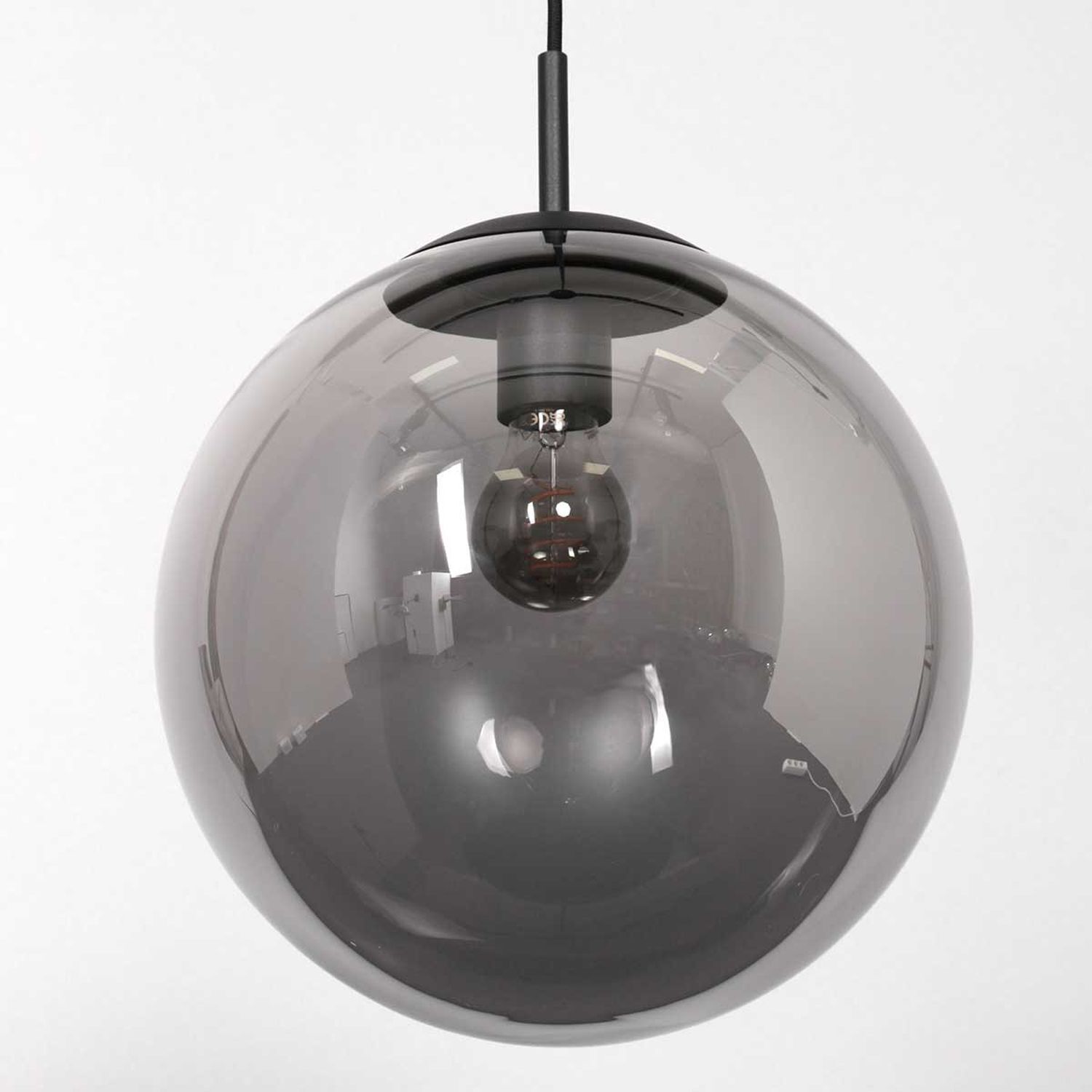 Hängelampe Schwarz Rauchgrau E27 Ø30 cm stylisch Modern
