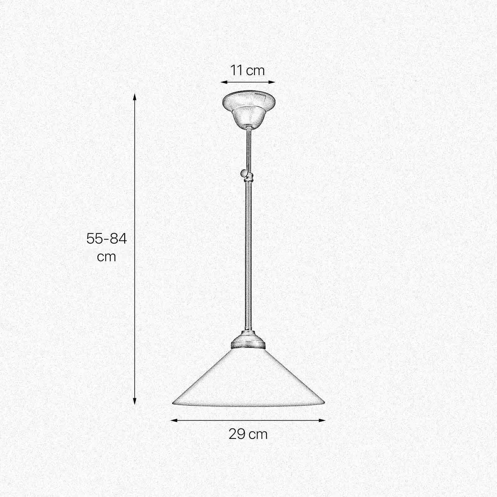 Deckenlampe Messing Glas E27 D: 29 cm höhenverstellbar