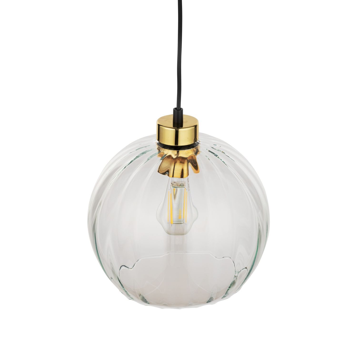 Pendelleuchte rund Glas Ø 25 cm höhenverstellbar E27 Leuchte, Licht
