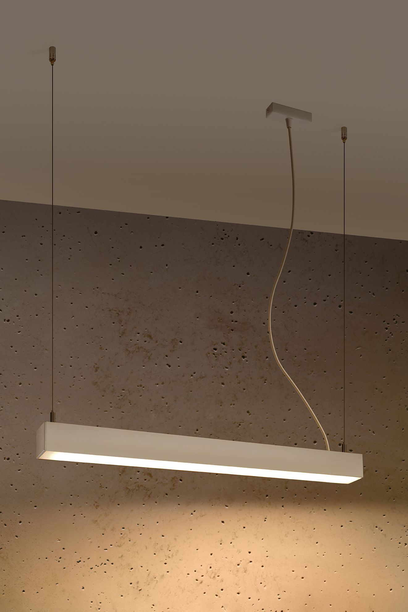 LED Pendelleuchte Weiß 67 cm länglich 3000 K Metall