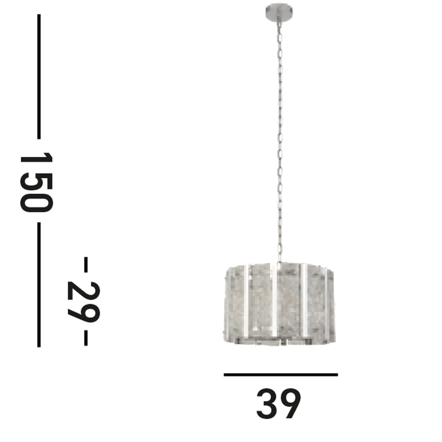 Runde Hängelampe Regenglas Metall E14 Ø39 cm Modern