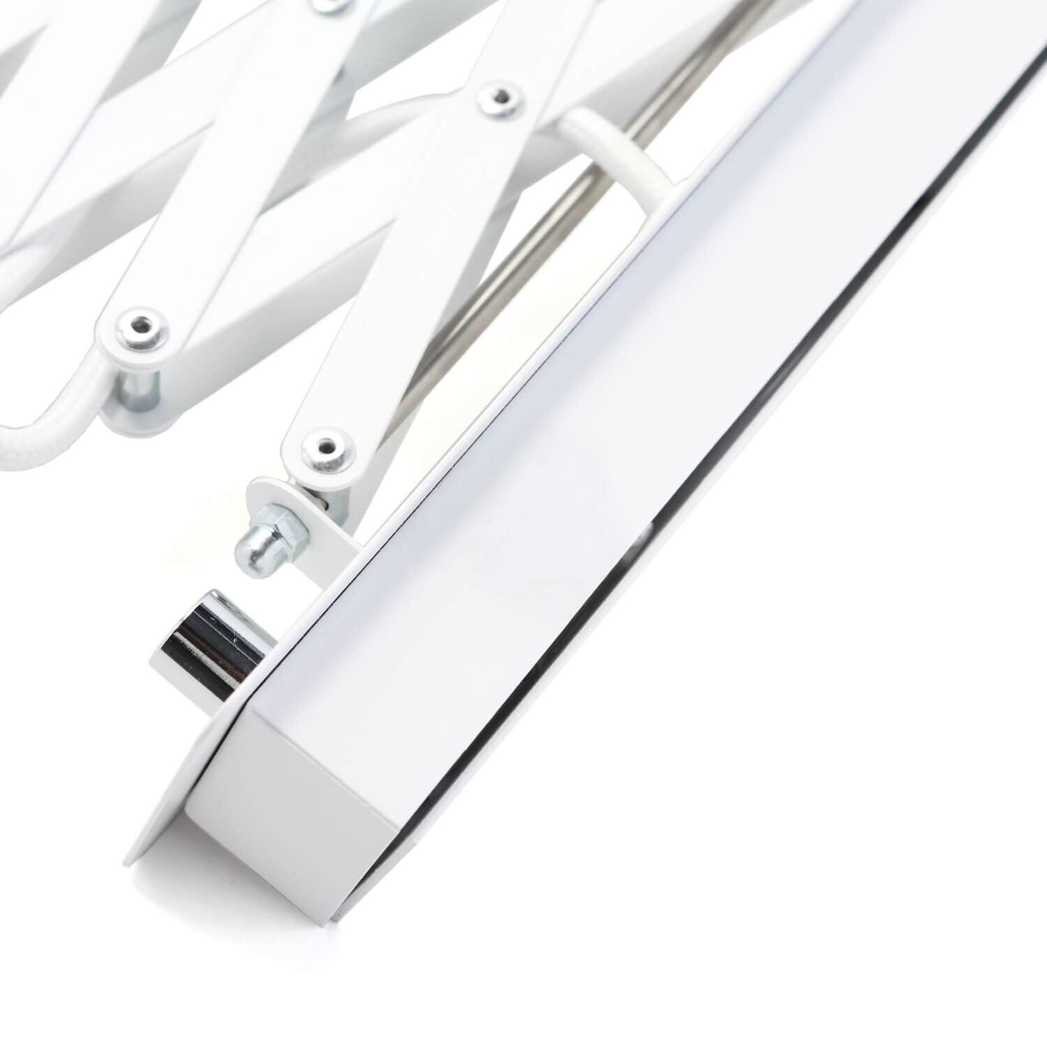 Verstellbare Wandlampe Weiß mit Auszug HARMONY LED, Edelstahl, Chrom, Faltbar, Bügel