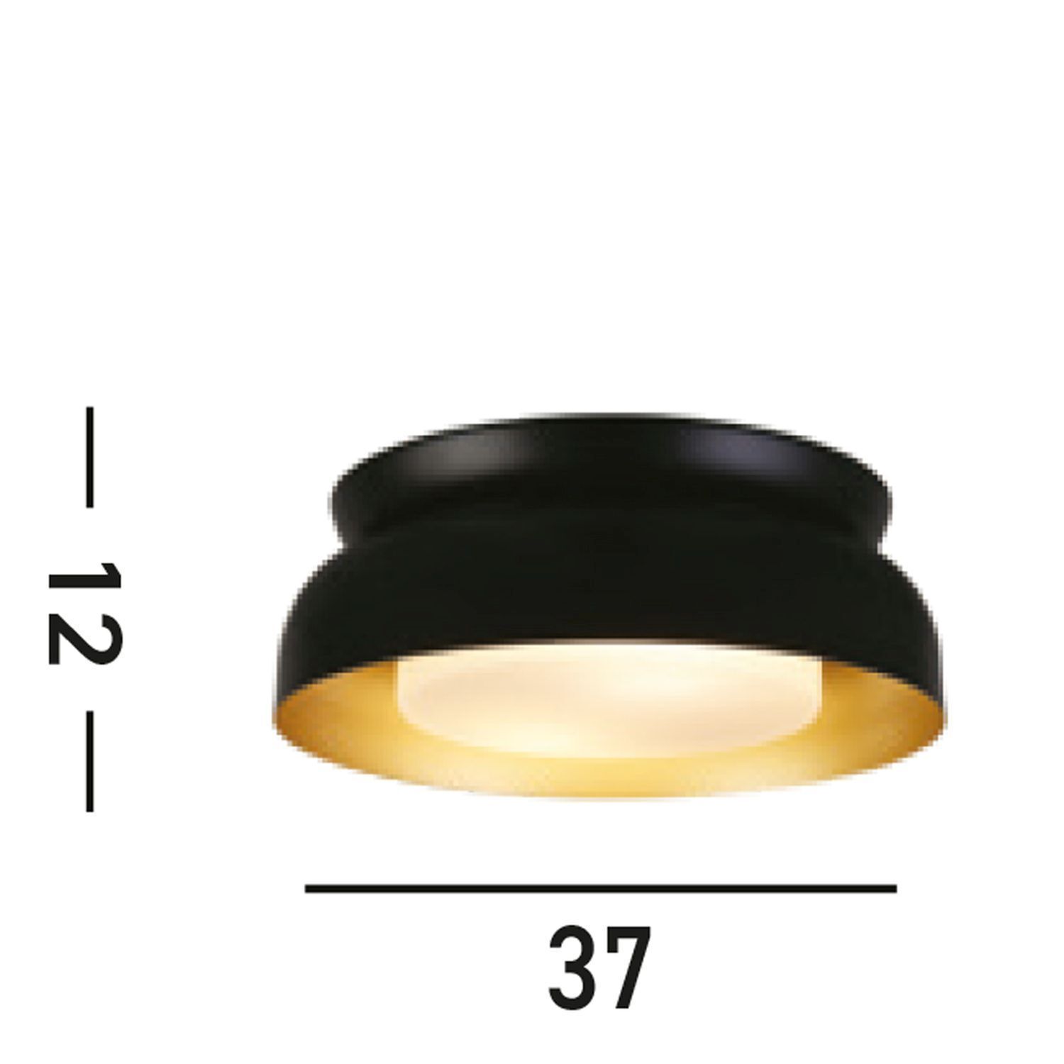 Deckenlampe Metall in Schwarz Gold E14 B:36,5 cm rund