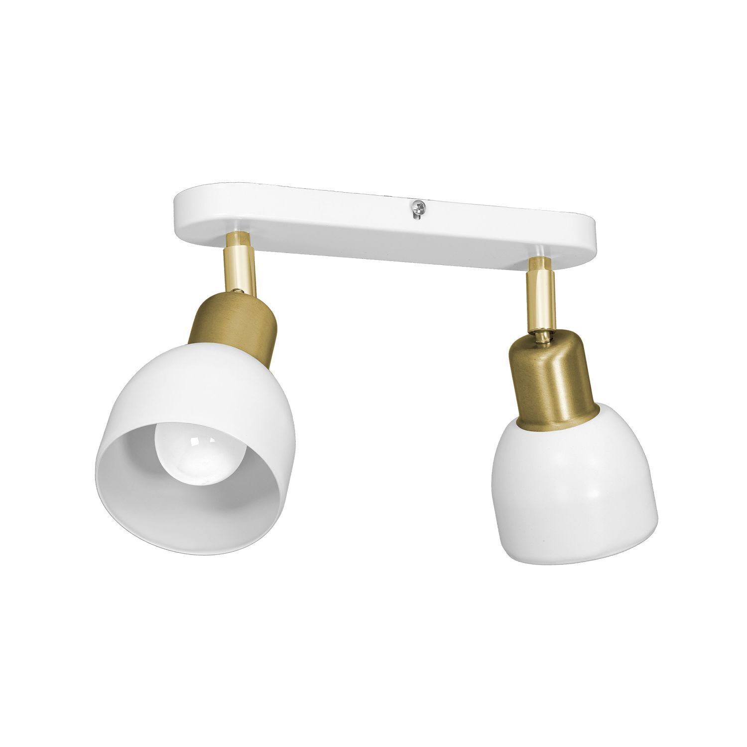 Deckenstrahler Weiß Gold 2 flammig Metall Retro Leuchte, Beleuchtung, Drinnen, Zimmer, Duscharmatur