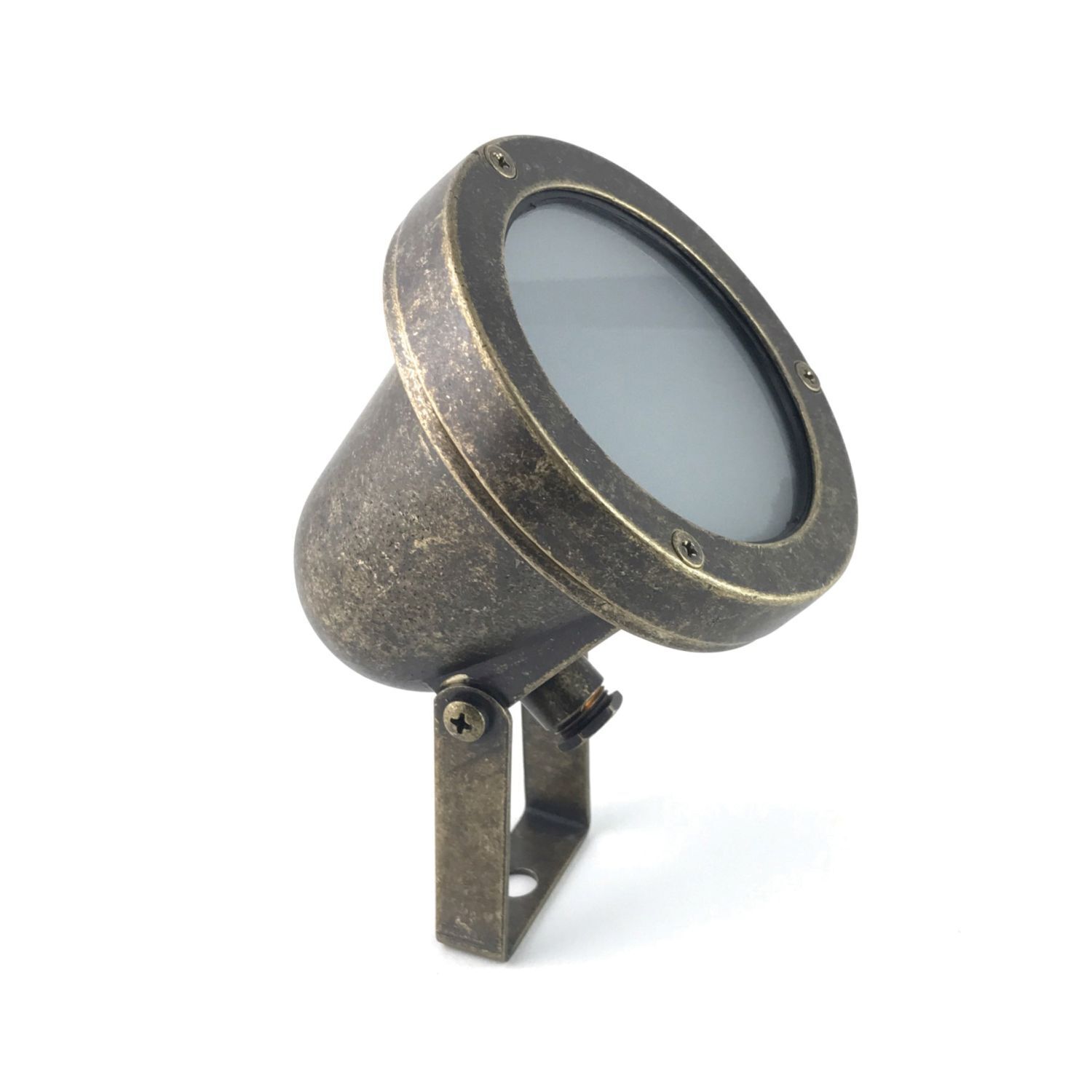 Gartenstrahler Boden H: 10 cm klein IP64 GU10 Messing Glas