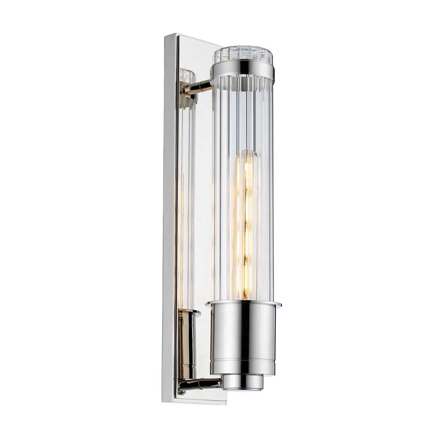 Badleuchte Wand LED E27 3000 K 40 cm hoch IP44 Chrom