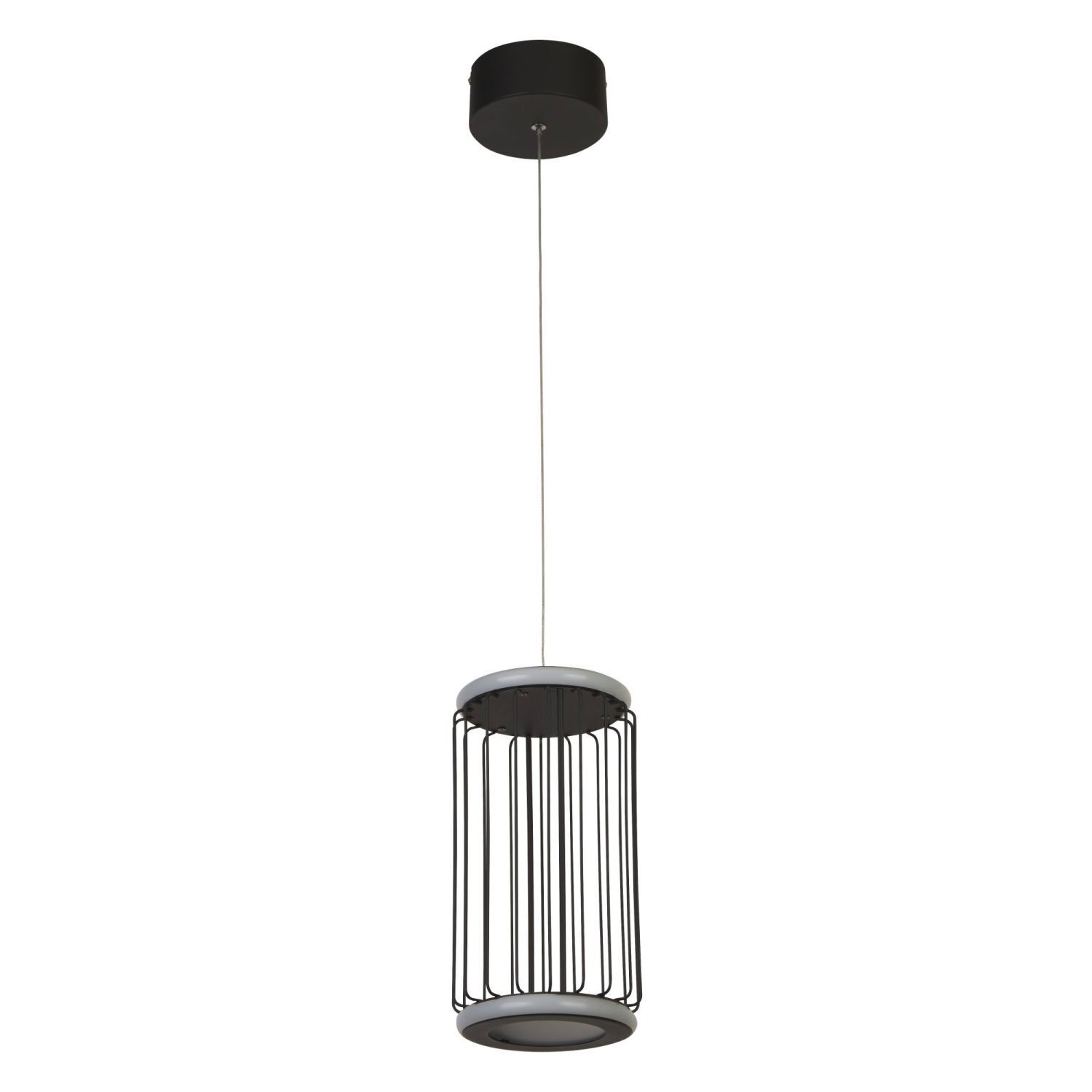 LED Hängelampe rund Ø 16 cm Schwarz Weiß 3000 K