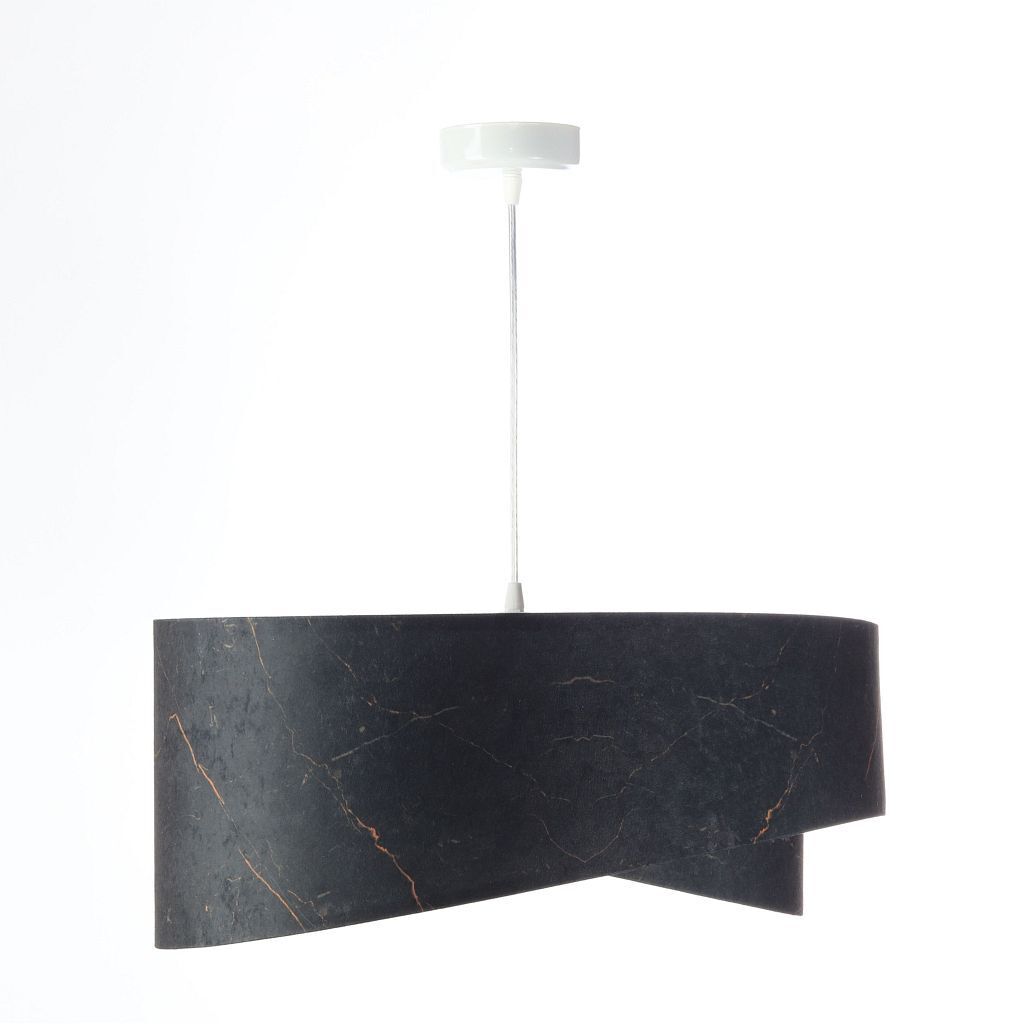Hängeleuchte Schwarz Silber E27 D: 50 cm Stoff Velours Optik