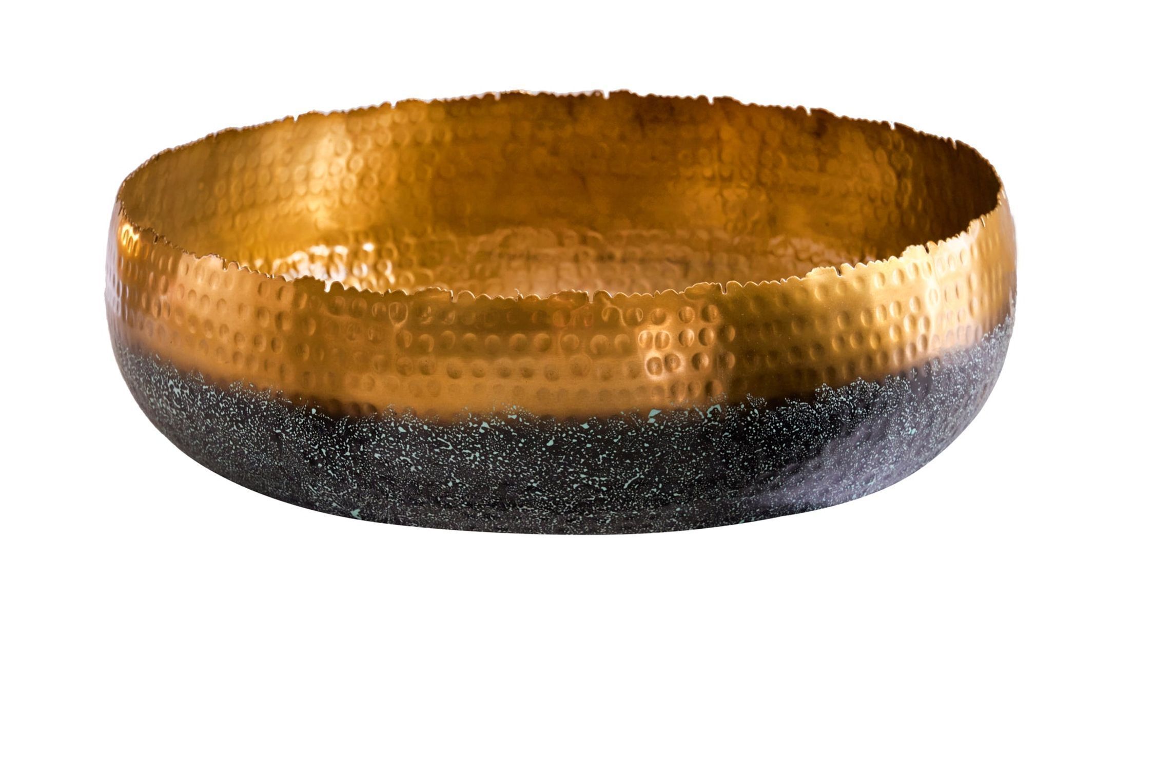 Dekoschale Handarbeit Ø 52 cm rund Hammerschlag Metall