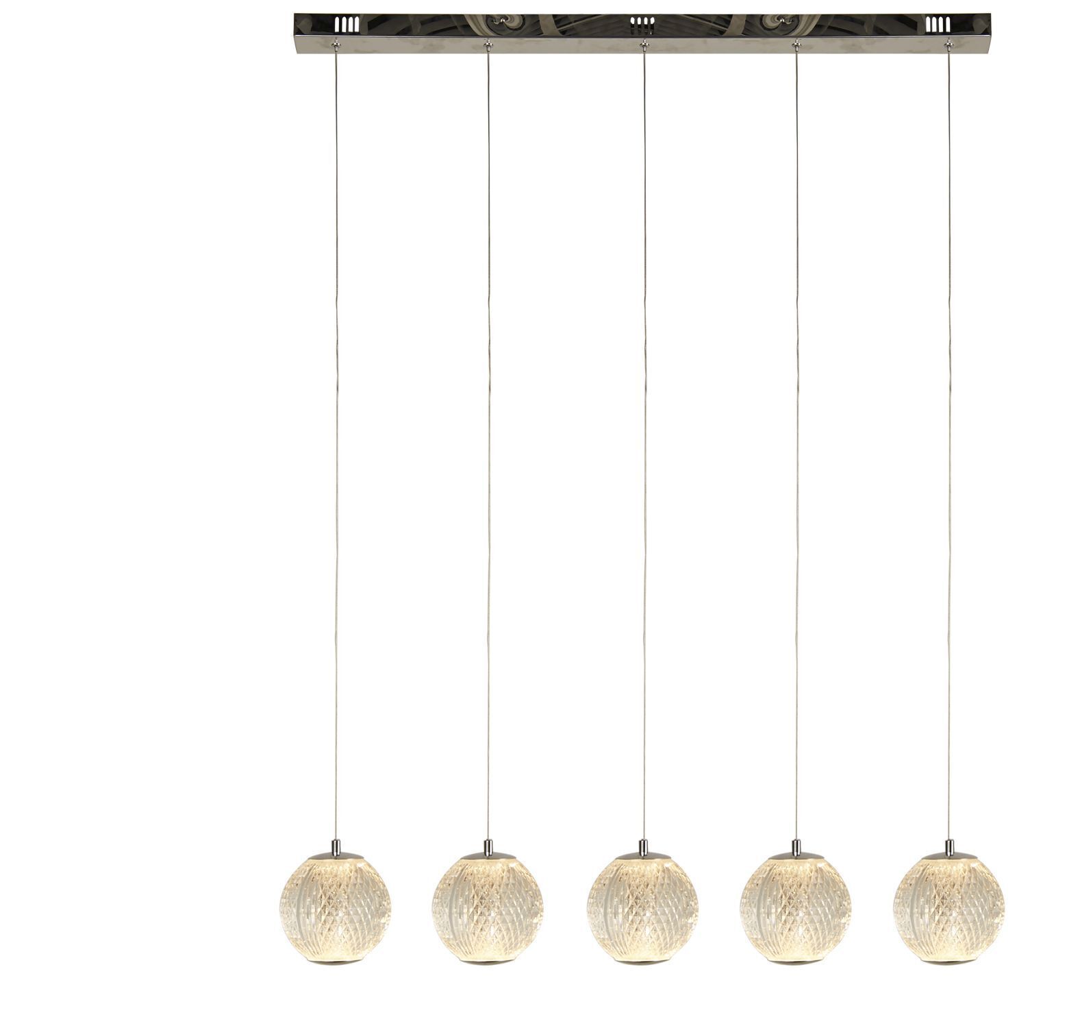 Stilvolle Pendelleuchte in Chrom Metall G9 100 cm lang