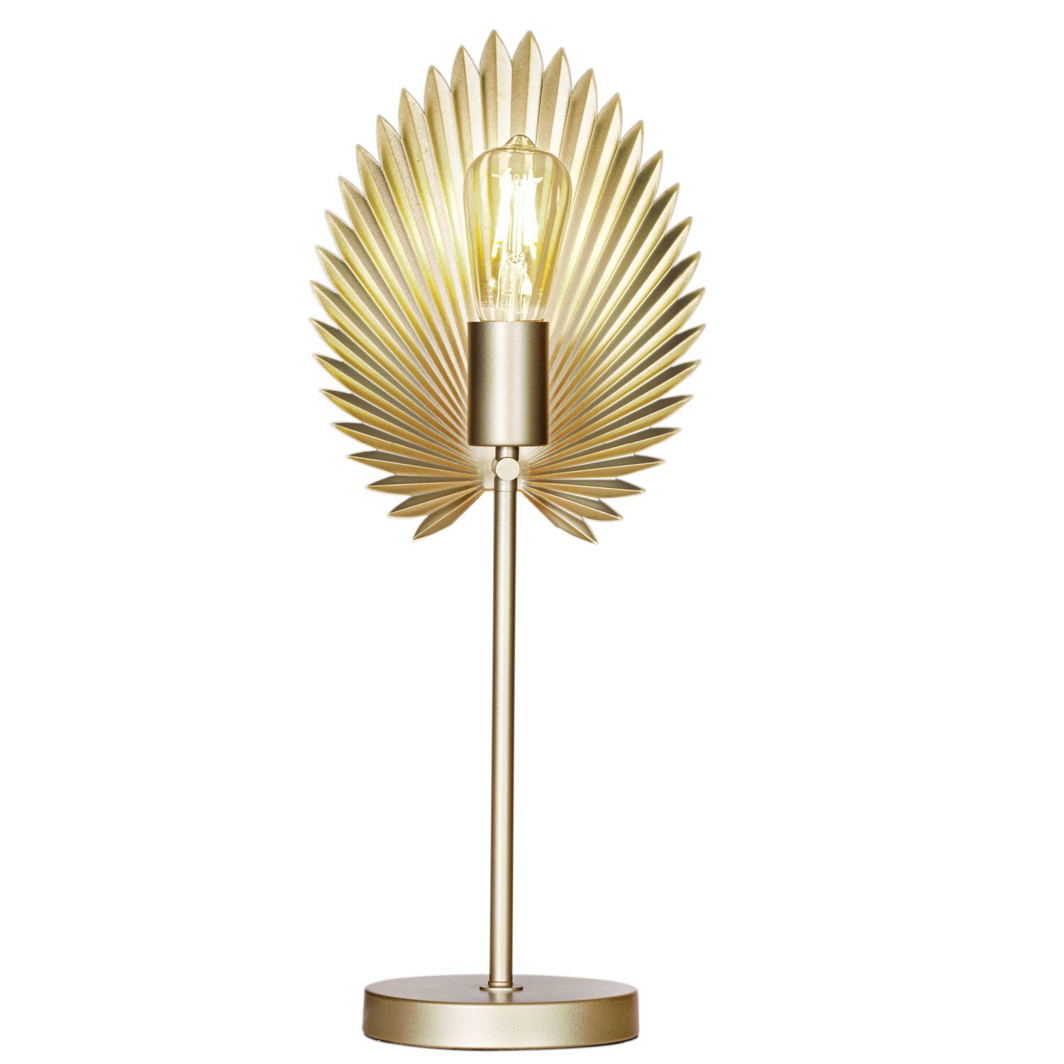 Tischleuchte Metall 55 cm hoch in Gold matt für E27