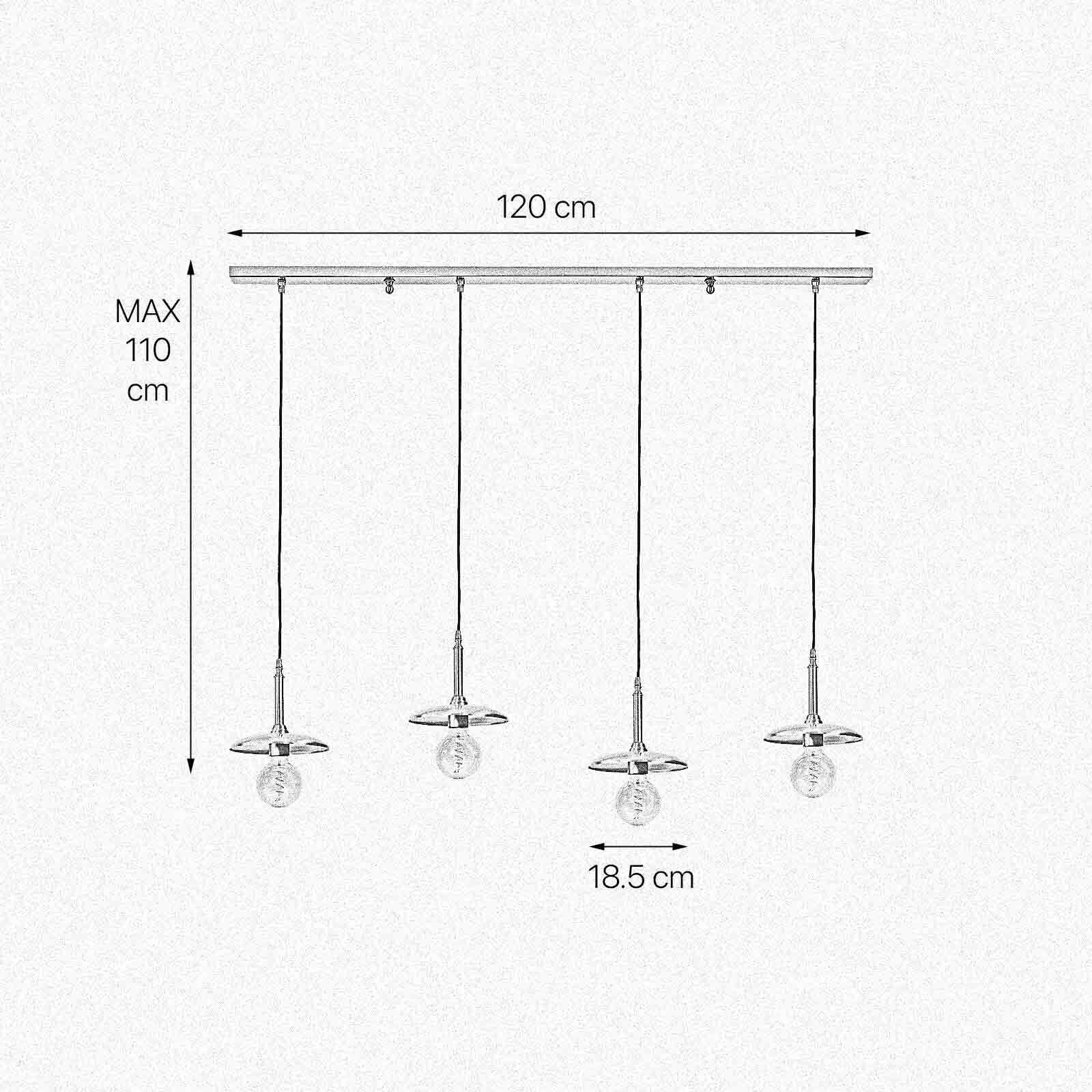 Hängeleuchte 4-flammig in Bronze hell E27 Echt-Messing
