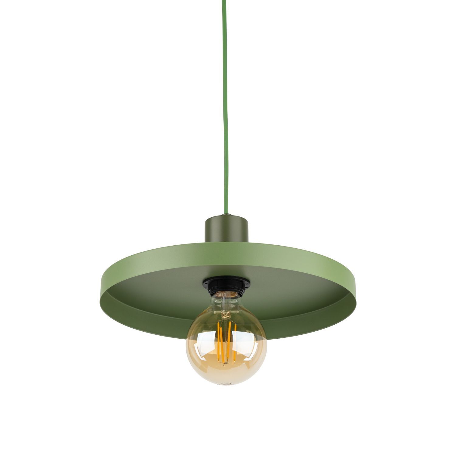 Grüne Pendelleuchte E27 Ø30 cm rund Vintage Metall