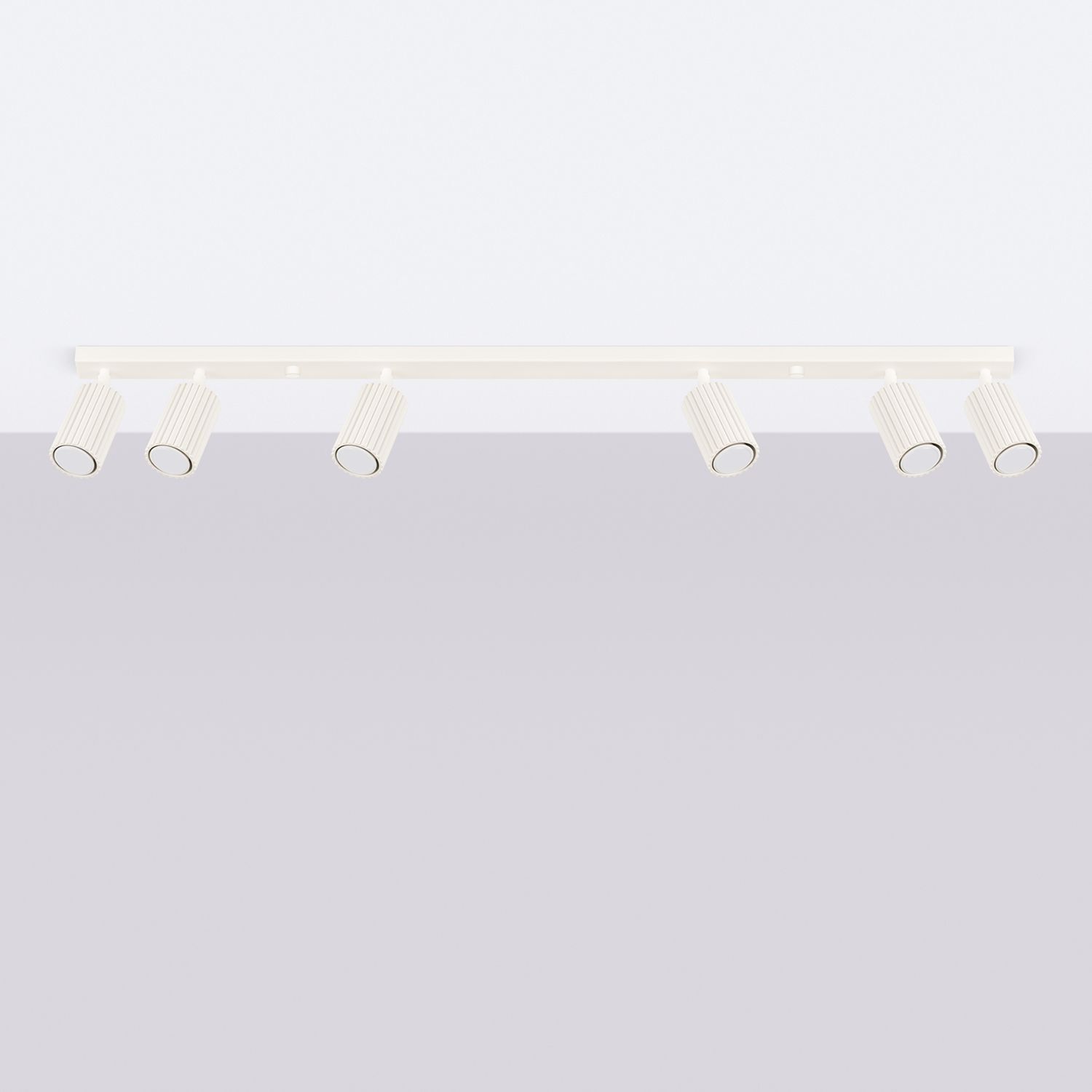 Deckenstrahler Modern 6-flammig GU10 117 cm lang in Creme