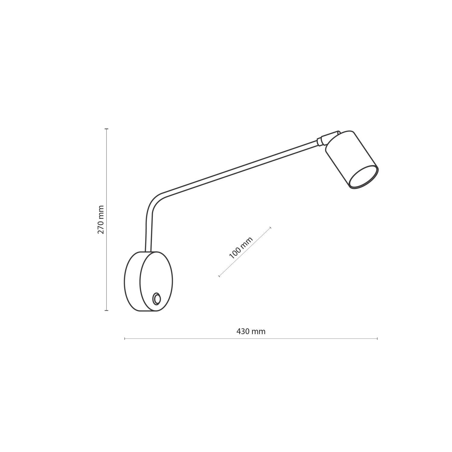 Wandlampe Weiß verstellbar Metall GU10 mit Schalter