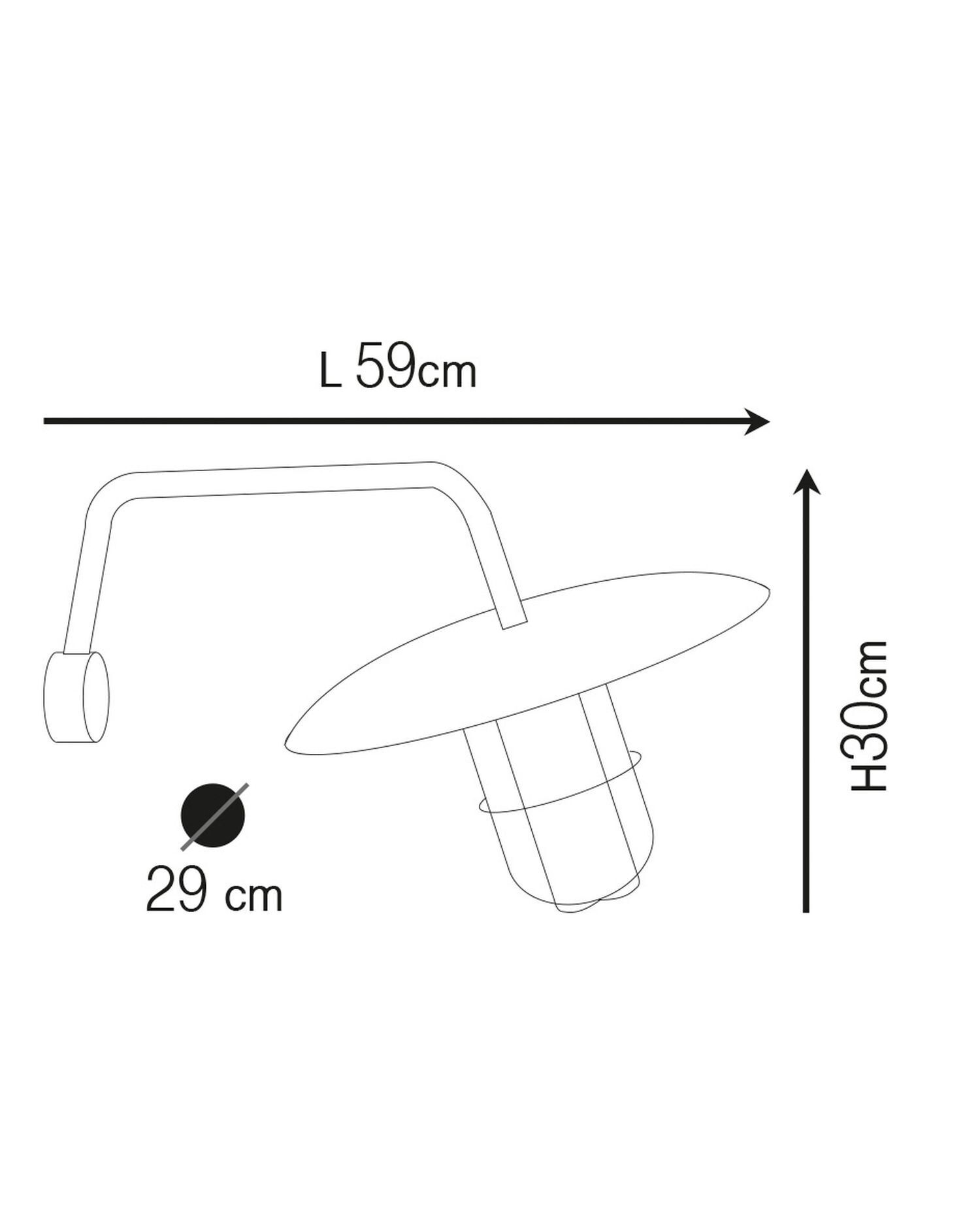 Ausladende Außenleuchte Wand IP44 Messing Glas für E27 ausschnitt, armatur, länge 59 cm, höhe 30 cm, durchmesser 29 cm