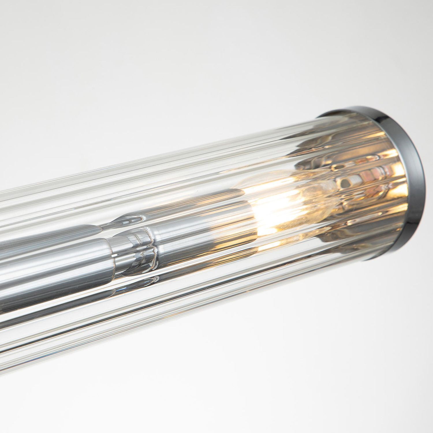 Badezimmerlampe Wand Metall Glas B: 69,1 cm IP44 Chrom