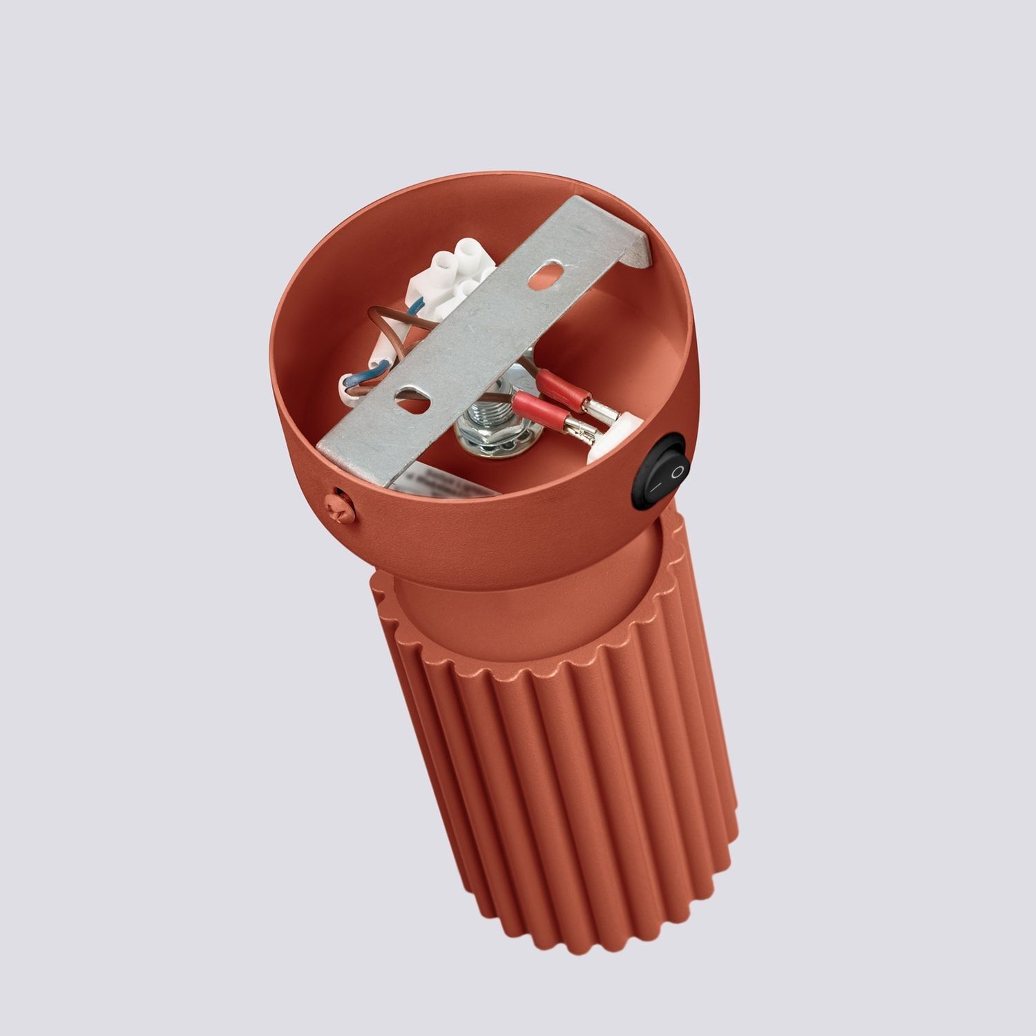 Wandleuchte mit Schalter Rot GU10 B:8 cm Alu schwenkbar