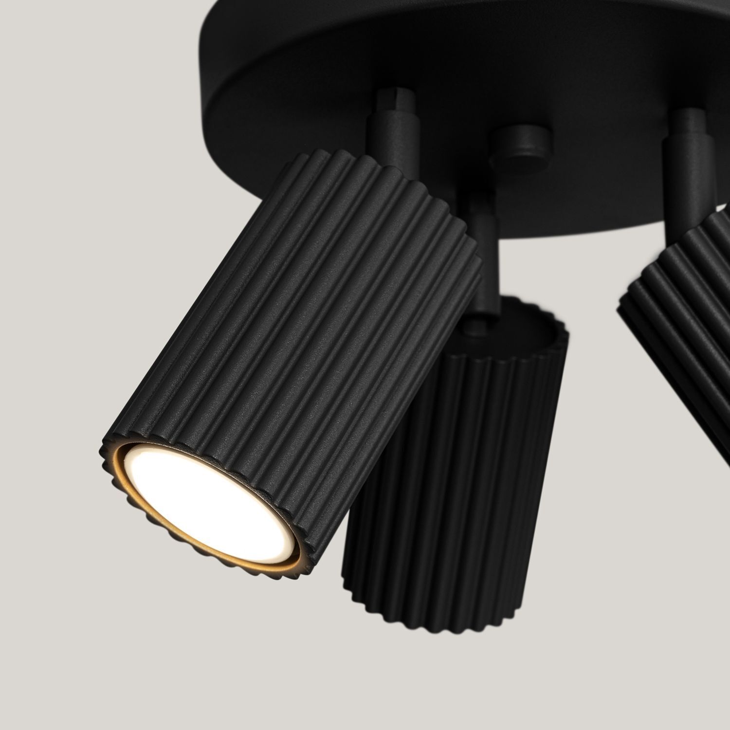 Deckenlampe rund 3-flammig GU10 Schwarz Ø 19,5 cm klein Modern