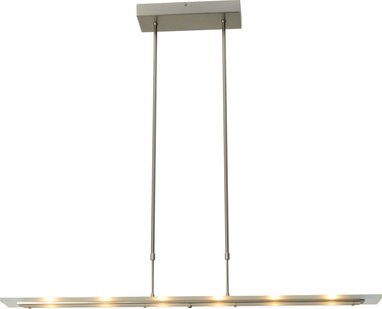 Dimmbare LED Pendellampe VIGO Glasschirm in Nickel