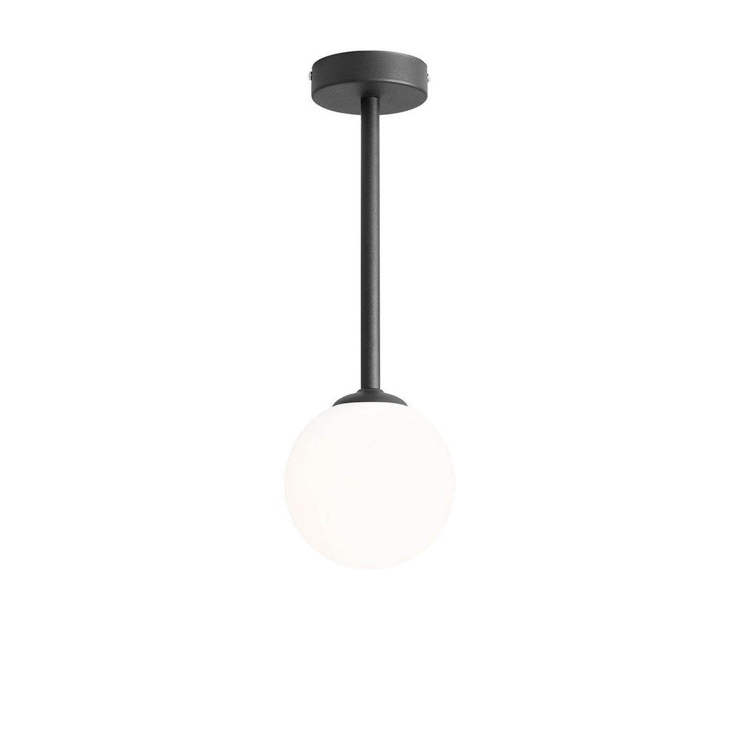 Runde Deckenlampe Schwarz Glas Metall E14 14 cm blendarm